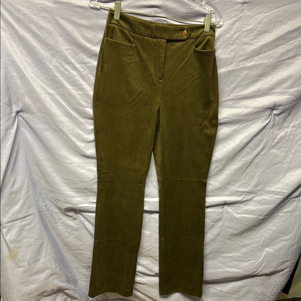 Donna Karan Green Straight Leg Pants